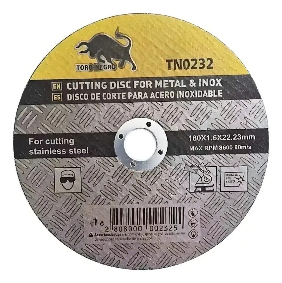 Disco corte metal 7" Toro Negro