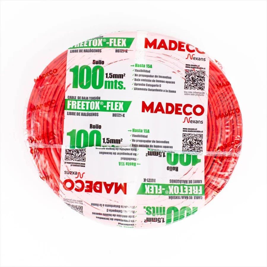 Cable 1.5mm2 rojo (metro lineal)