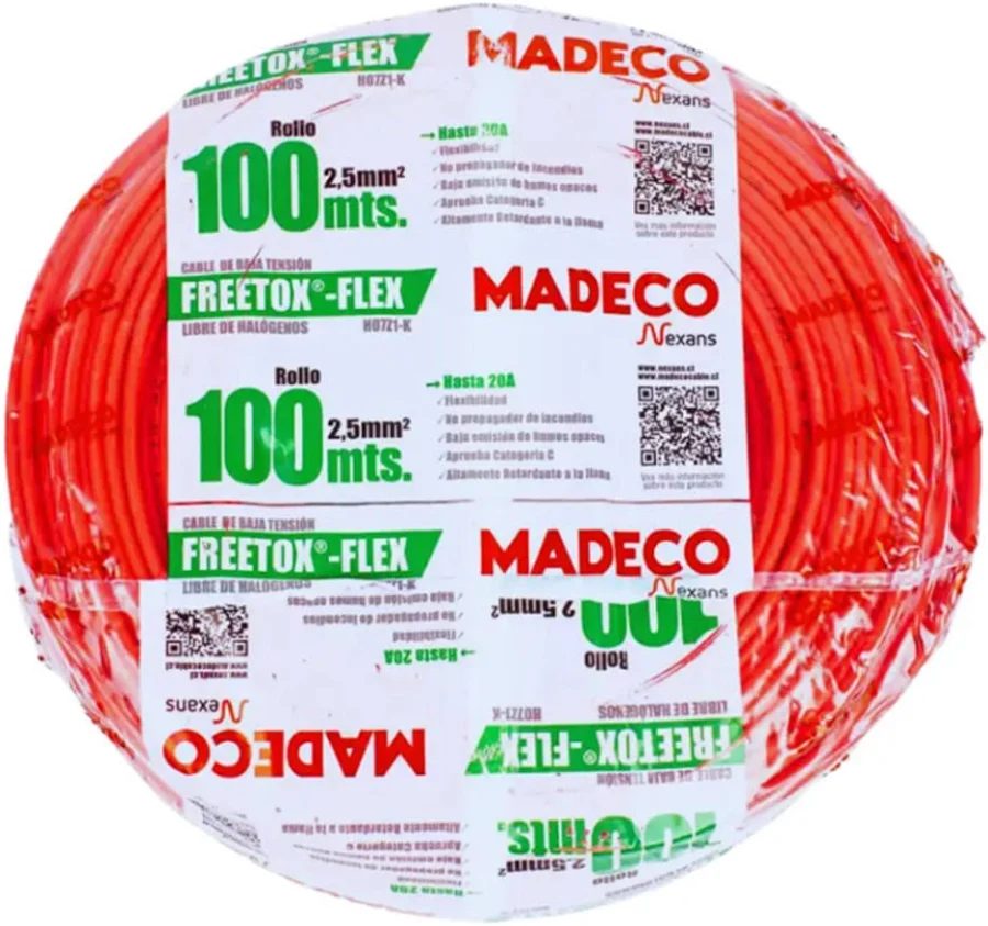 Cable 2.5mm2 rojo (metro lineal)